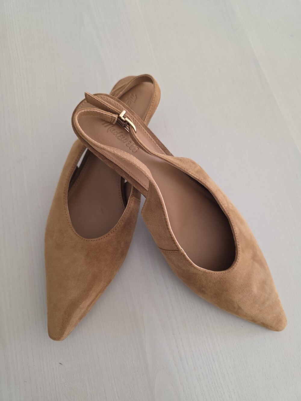 NWOT Madewell Emilie Pointed Toe Slingback Pump Tan Suede $178 Sz 8.5 - Picture 11 of 11